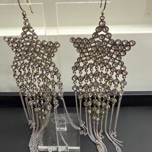 Silver Star Dangle Earrings